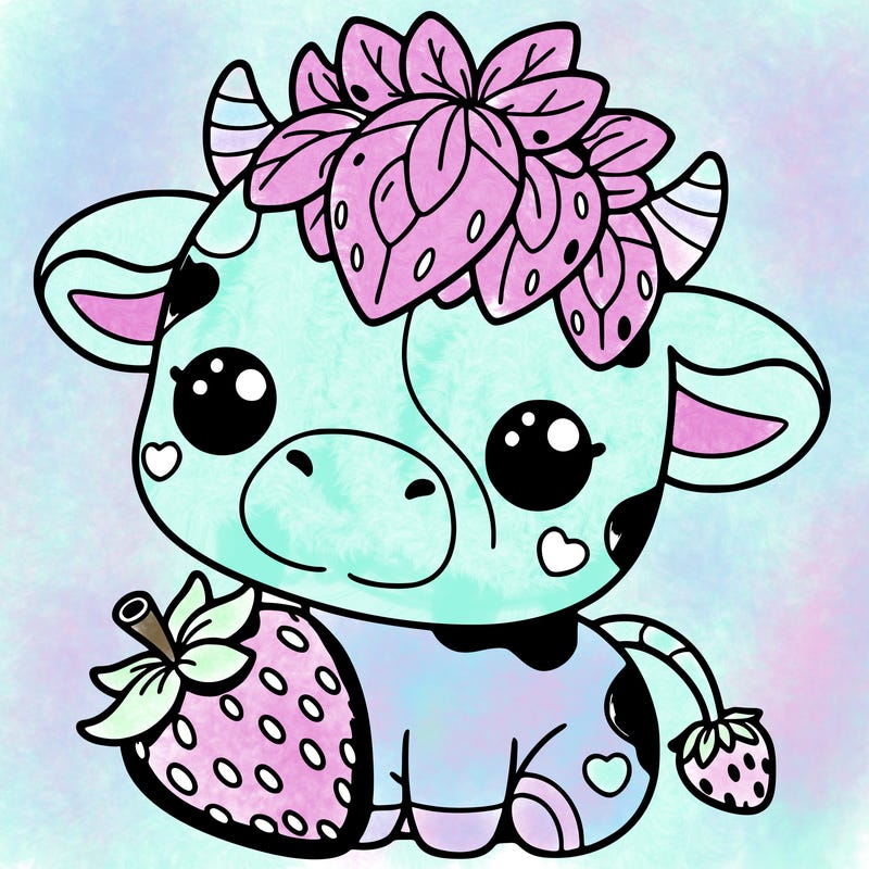 cute strawberry cow