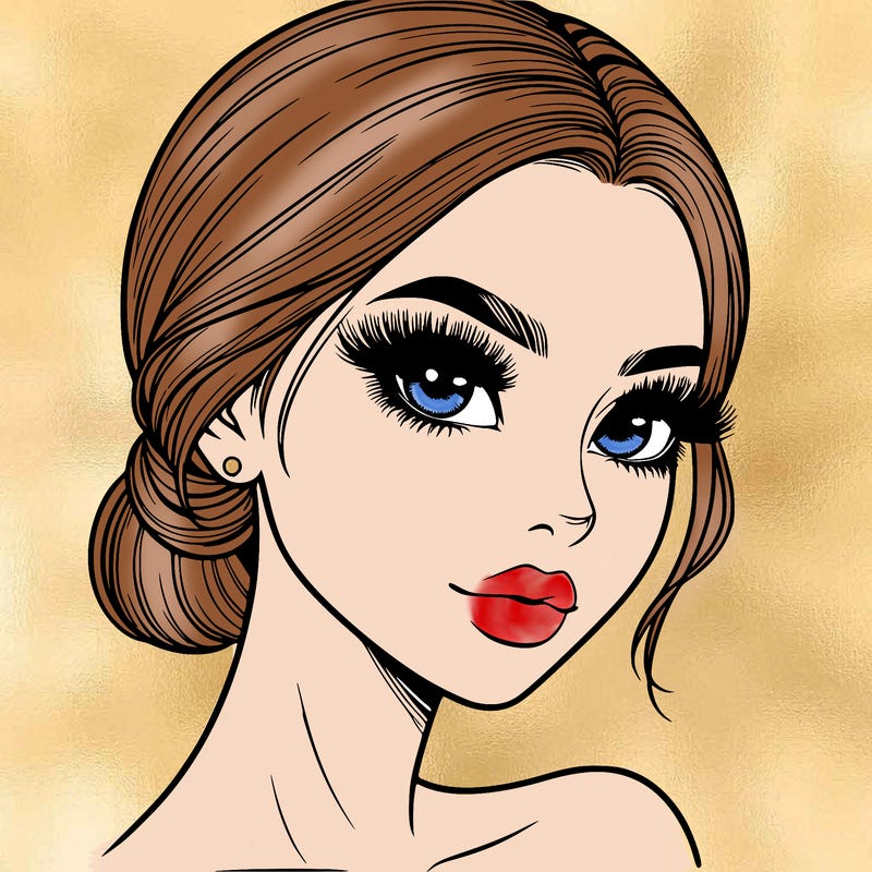realistic girl with lashes