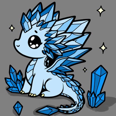 little cute crystal dragon