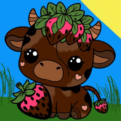 cute strawberry cow