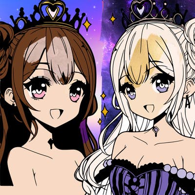 anime queen with detail