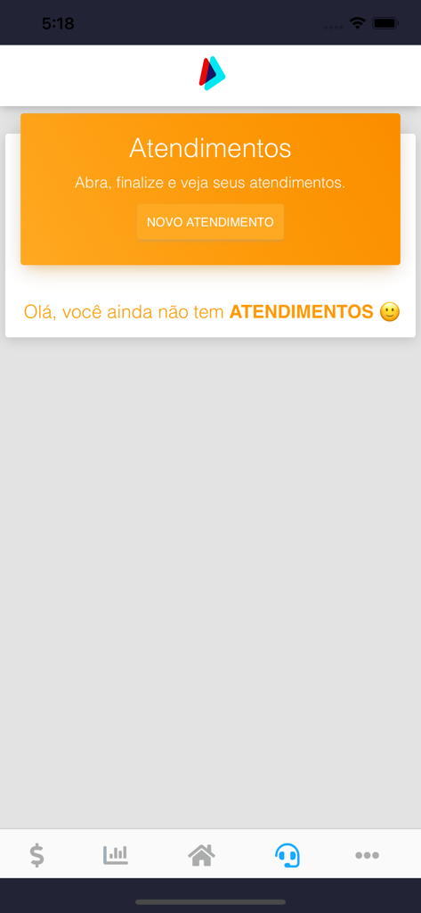 Pantalla de soporte de la aplicación Provale Telecom que muestra un botón para abrir un nuevo ticket de servicio y un mensaje indicando que no hay tickets actuales.