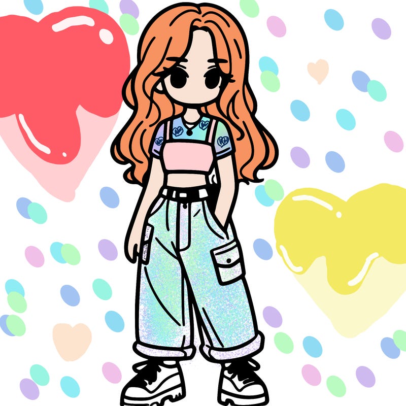 girl in crop top and baggy pants