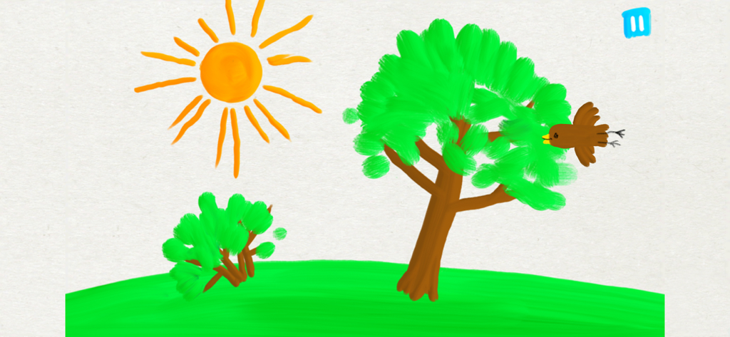 Kids Baby games for toddlers - A simple nature drawing with a sun and a tree for toddlers