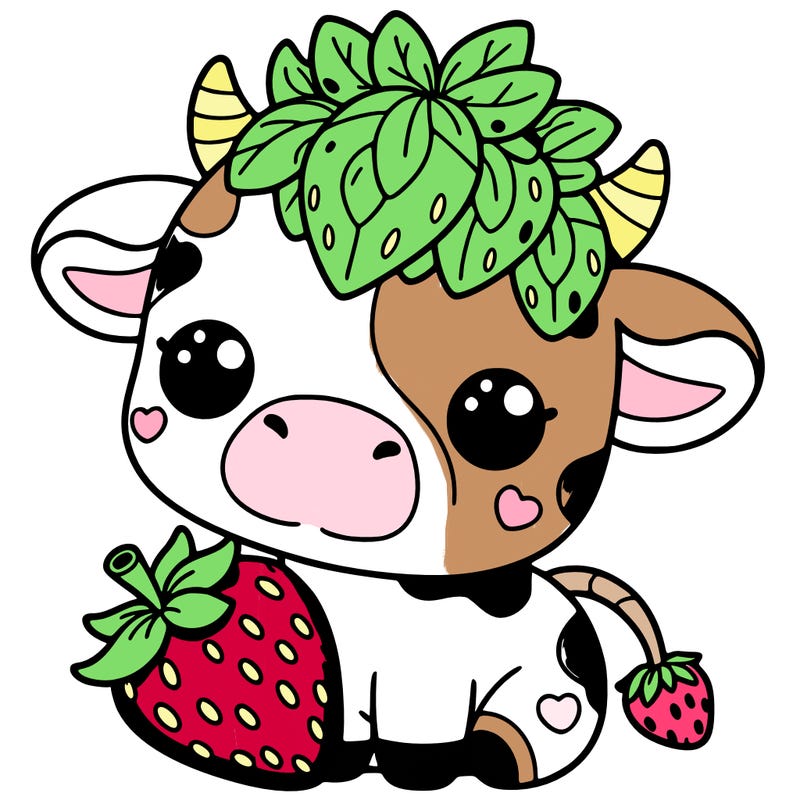 cute strawberry cow