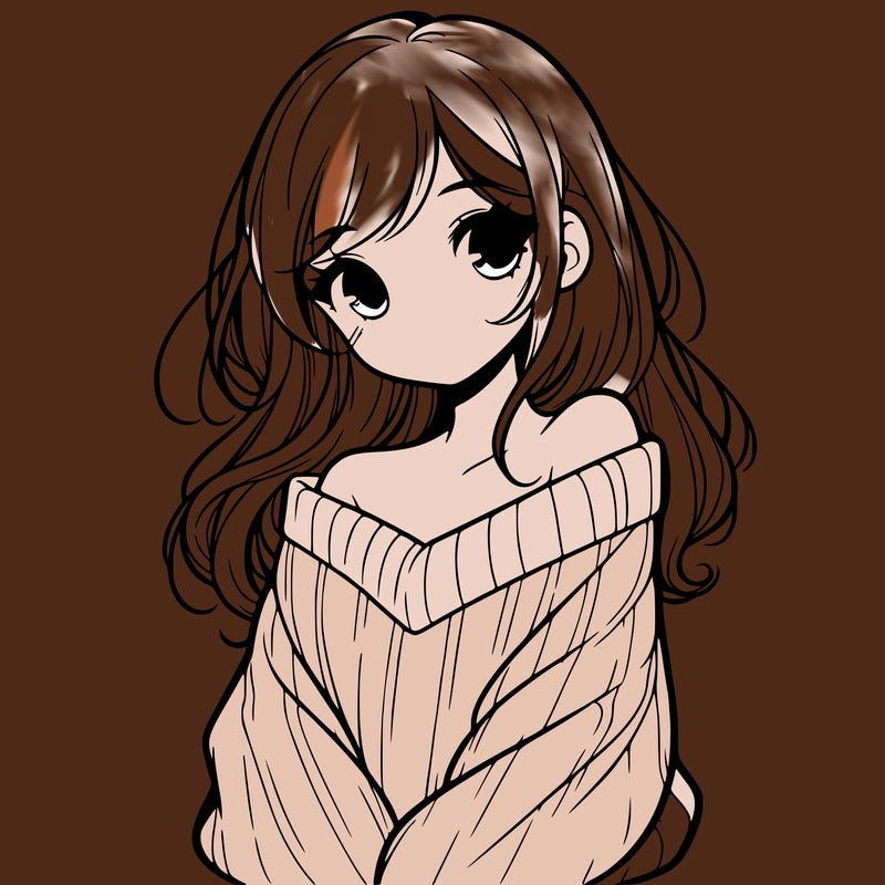shy pretty girl wearing a sweater that is falling off one shoulder portrait