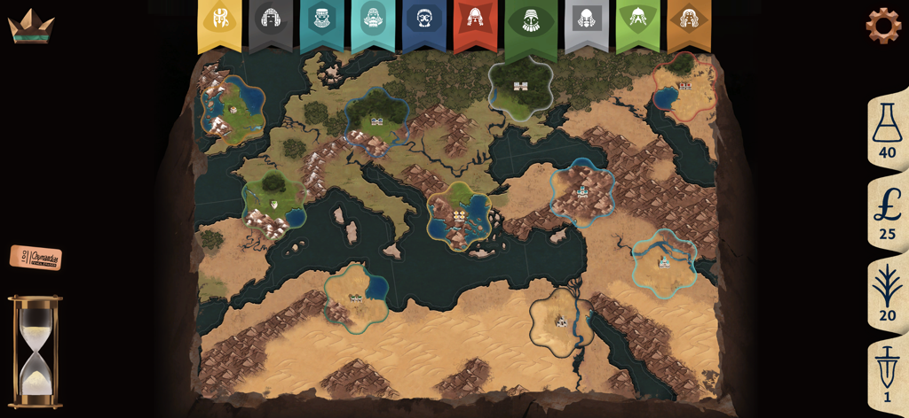 Ozymandias - Hand-painted world map showing Bronze Age empire locations in Ozymandias