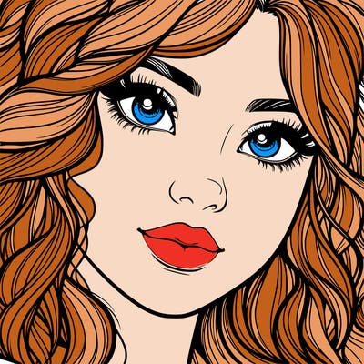 beautiful realistic girl close up to the camera with wavy hair,