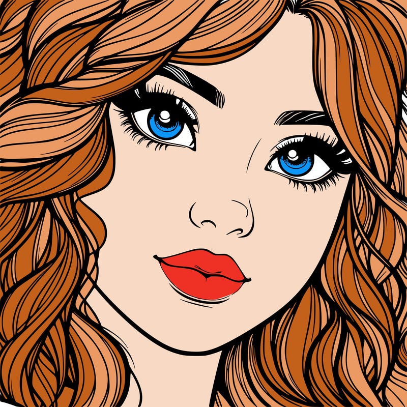 beautiful realistic girl close up to the camera with wavy hair,