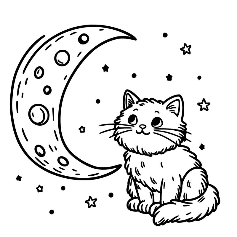 cat on the moon