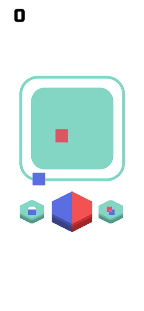 LGBT Cube Merge Defense - Minimalist gameplay screen of LGBT Cube Merge Defense showing colorful cubes and icons
