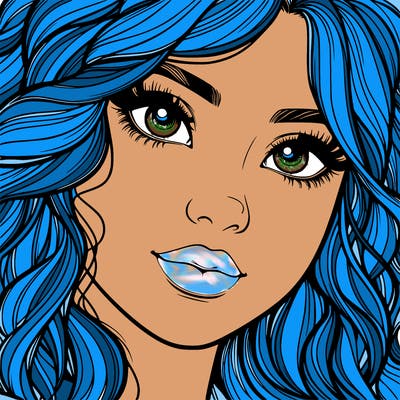 beautiful realistic girl close up to the camera with wavy hair,