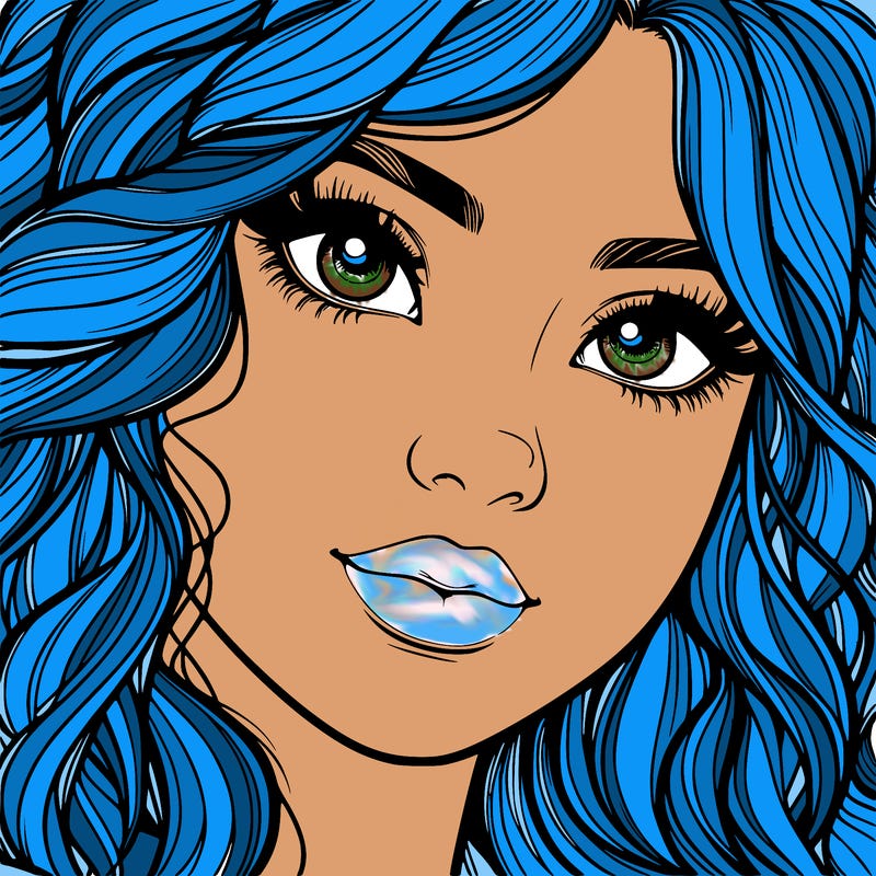 beautiful realistic girl close up to the camera with wavy hair,