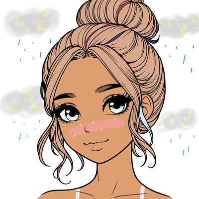 realistic pretty girl with hair in bun