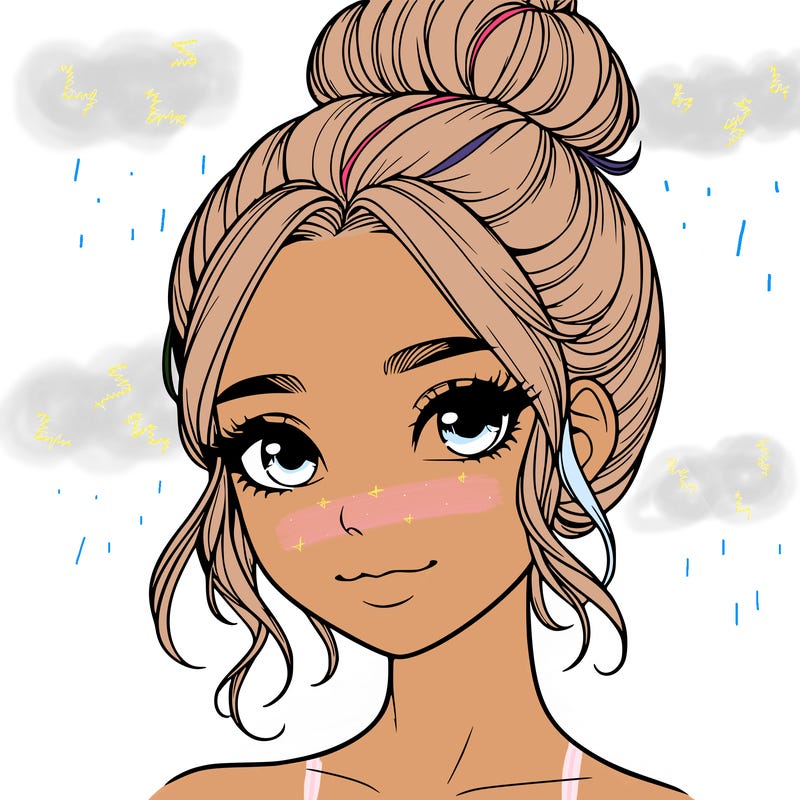 realistic pretty girl with hair in bun