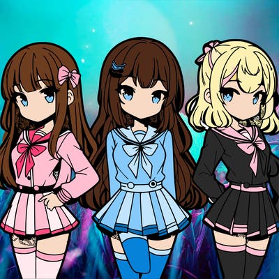 3 girls anime