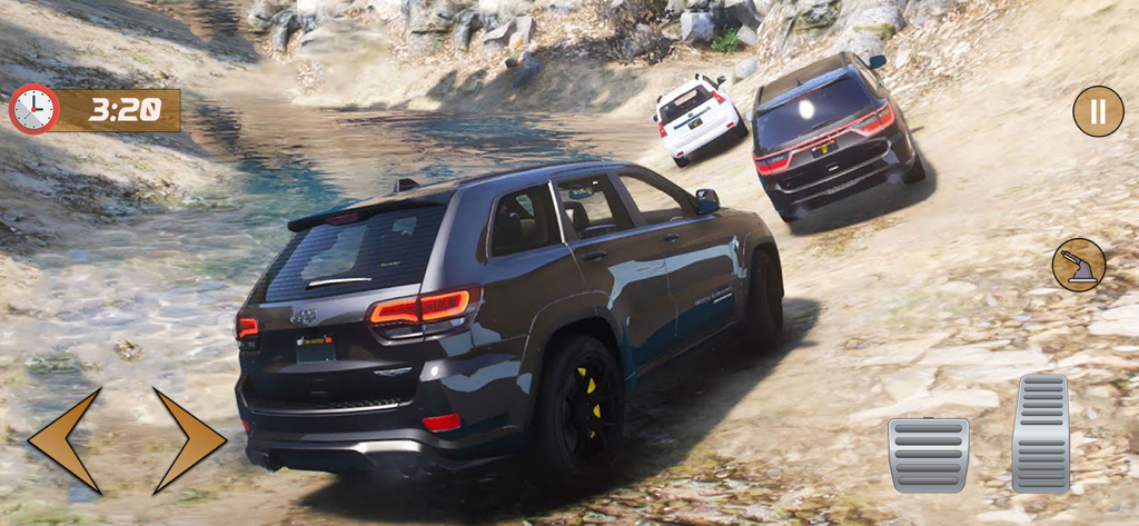 Offroad Fortuner Car Driving - SUV driving on a rocky mountain hill in an offroad simulation game