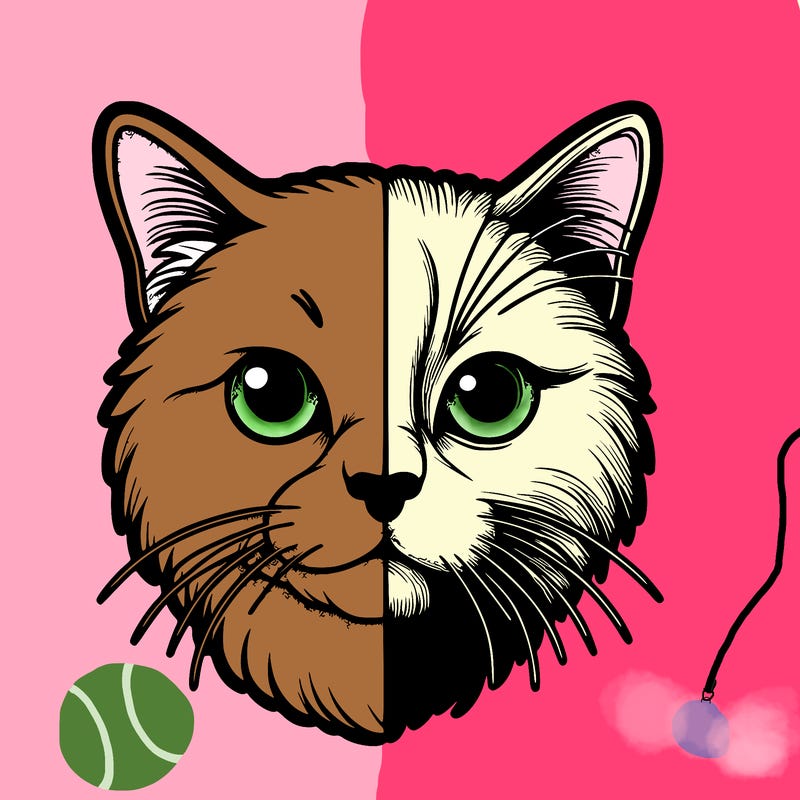 realistic half cat half dog