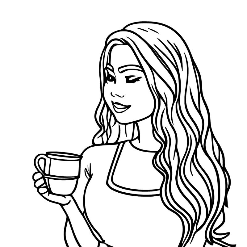 une fille avec une tasse