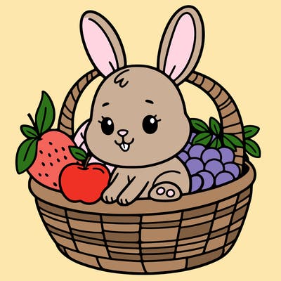 bunny in a fruit basket