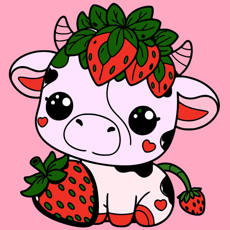 cute strawberry cow
