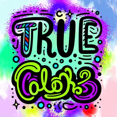 "true colors" written