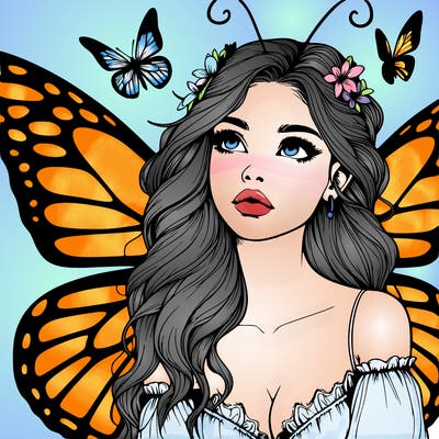 butterfly fairy realistic girl