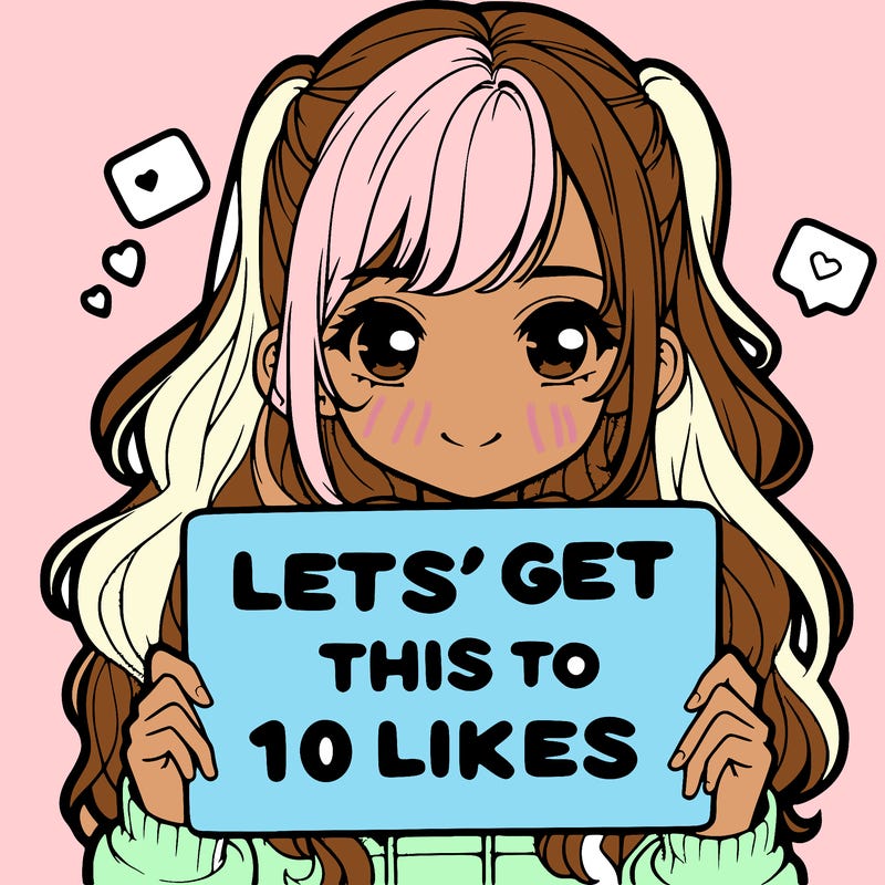 girl holding up sign that says let’s get this to 10 likes realistic