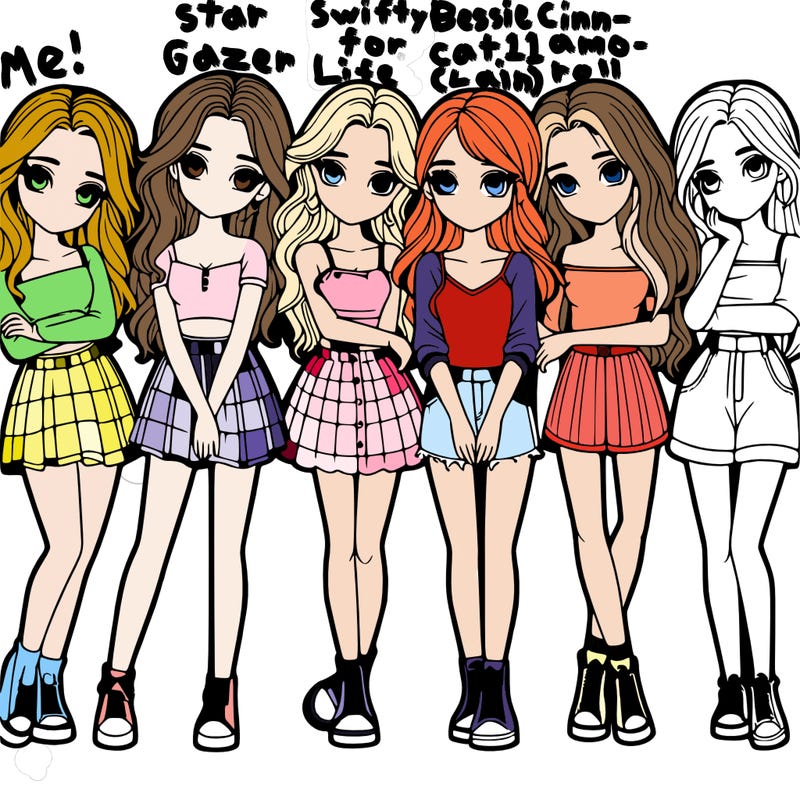 a group of girls realistic