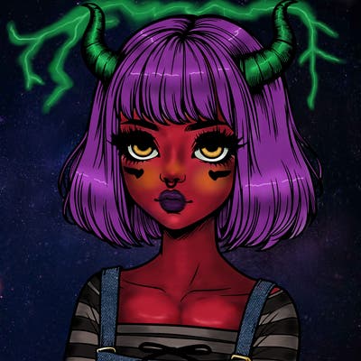 realistic girl with horns
