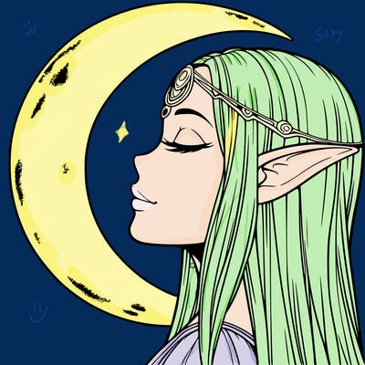 a realistic moon elf