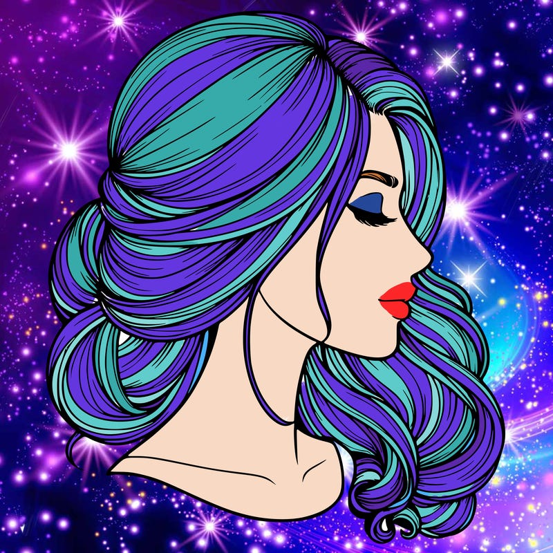 realistic woman's head & hair