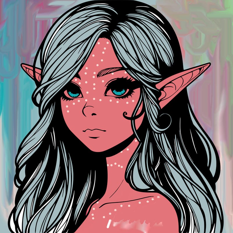 elf girl realistic dark fantasy