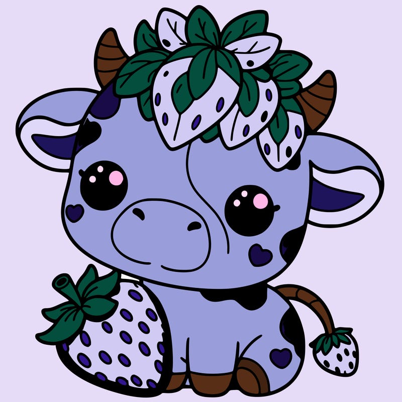 cute strawberry cow