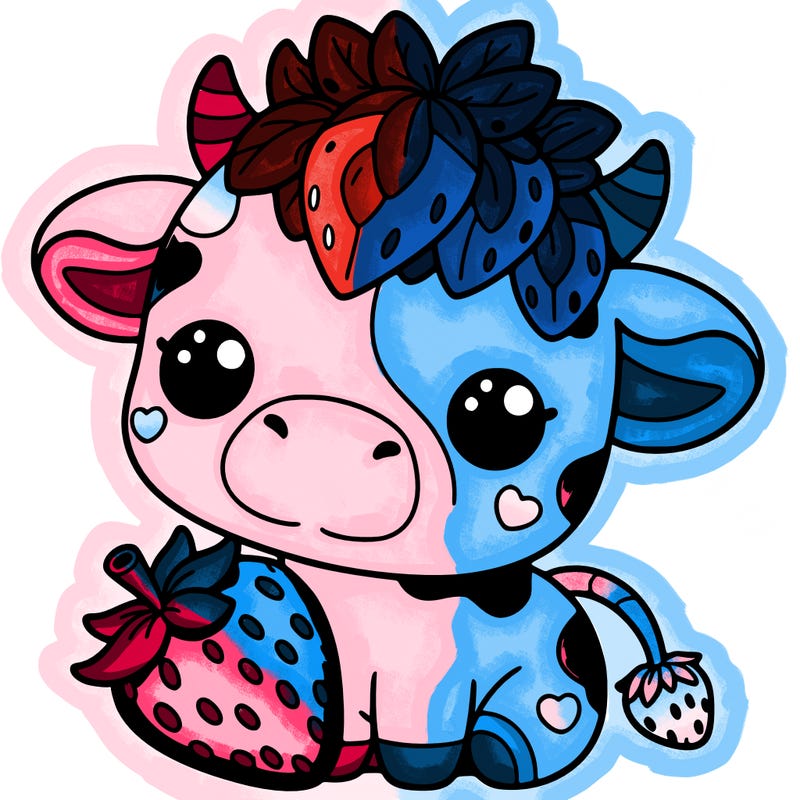 cute strawberry cow
