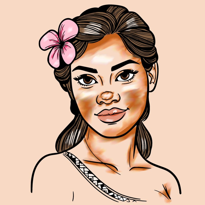 a realistic polynesian woman with a samoan pacific look and a taupou