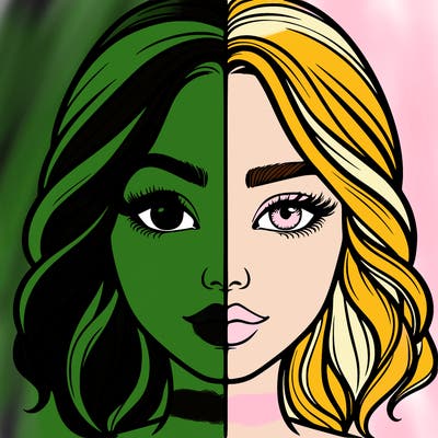 realistic girl split half