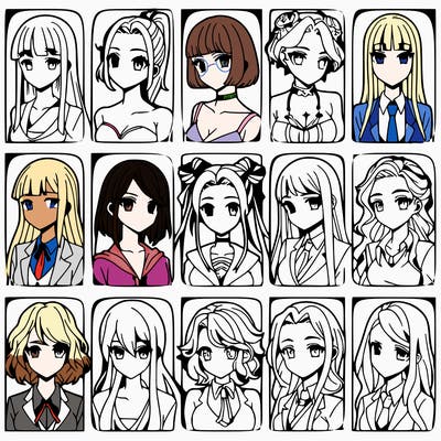 girls that look diffrent anime