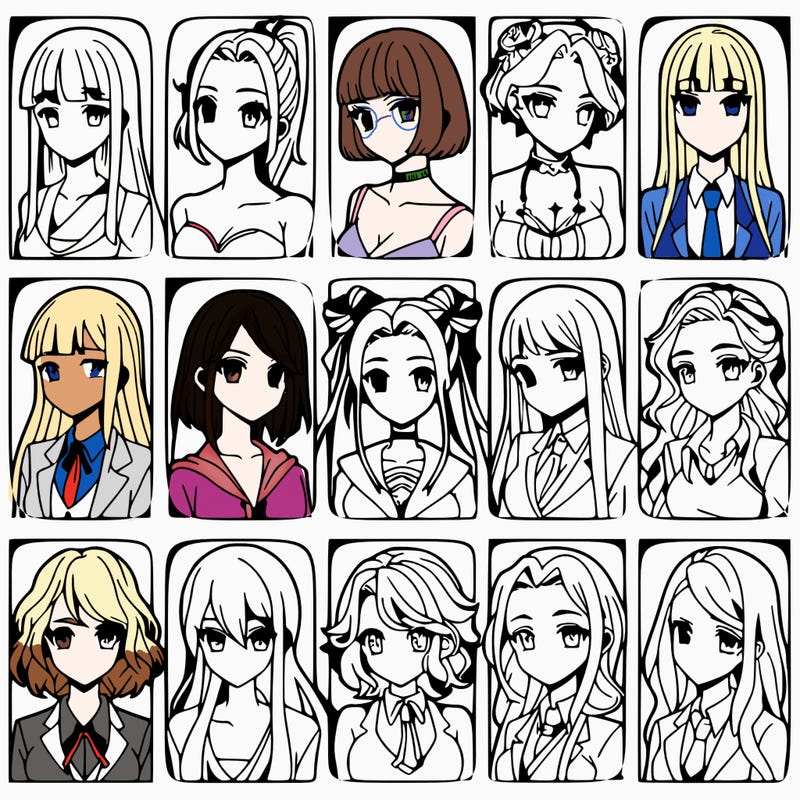 girls that look diffrent anime