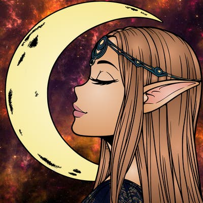 a realistic moon elf