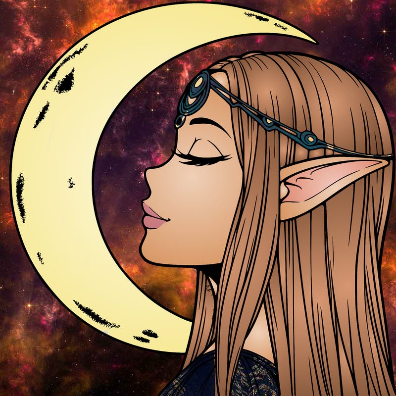 a realistic moon elf