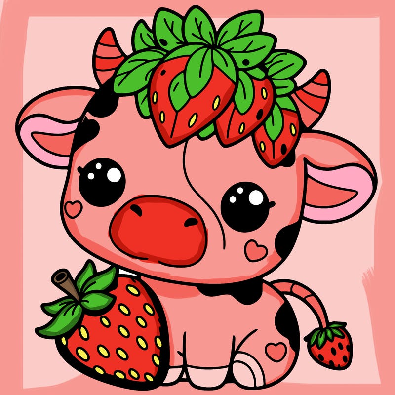 cute strawberry cow