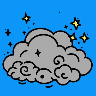 pink starry cloud sky