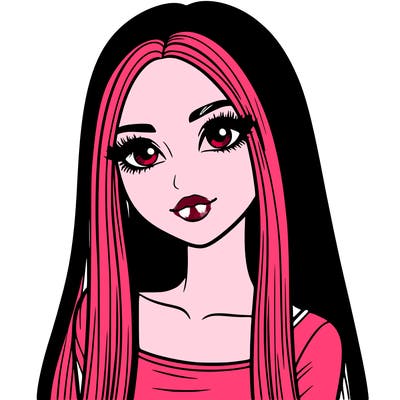 realistic girl with straight and long hair