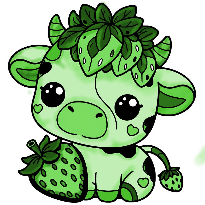 cute strawberry cow