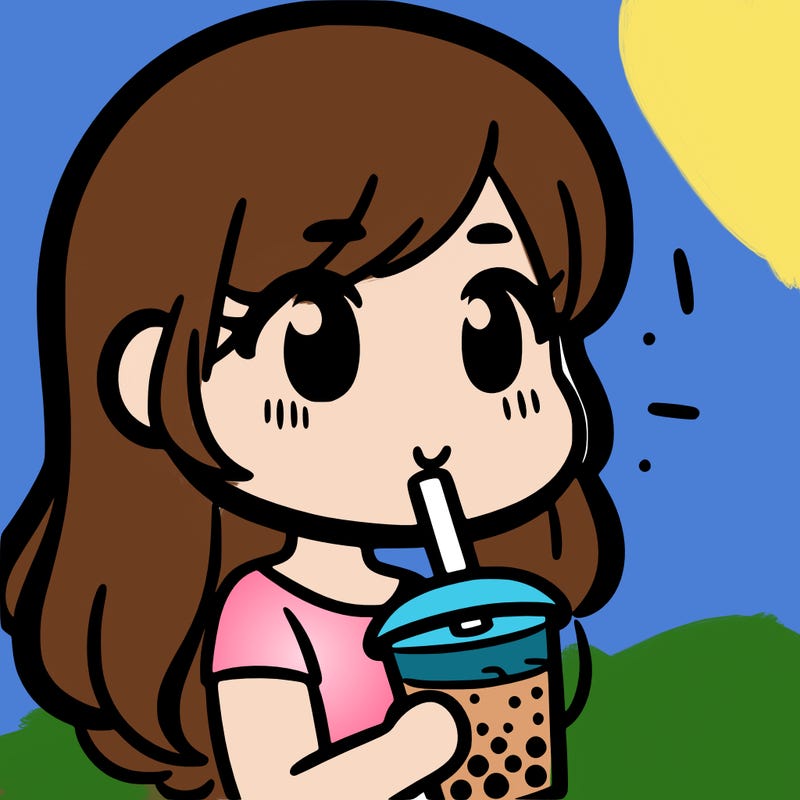 girl drinking boba'