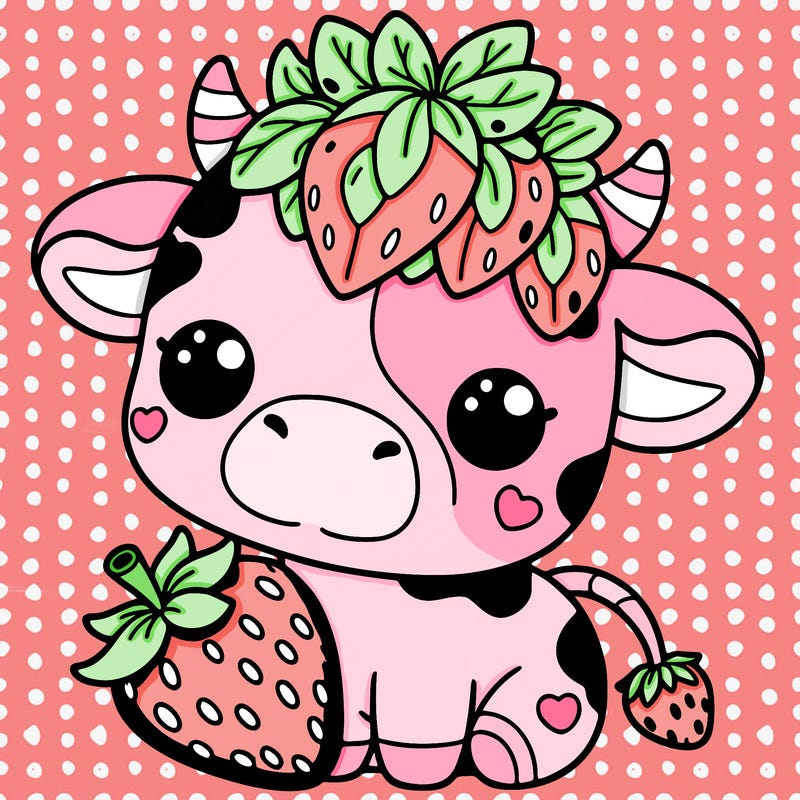 cute strawberry cow