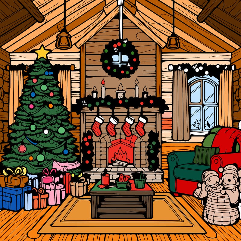 christmas house interior