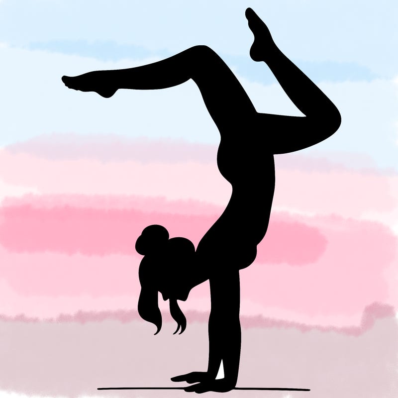 a woman doing a handstand