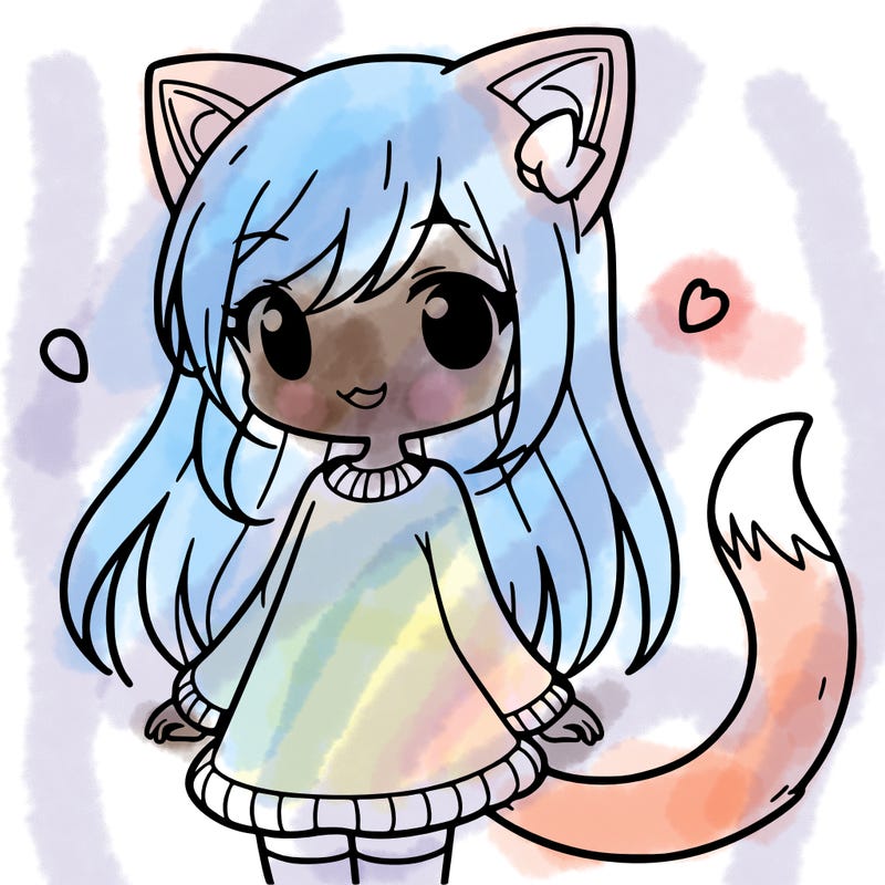 girl with cat ears and tail